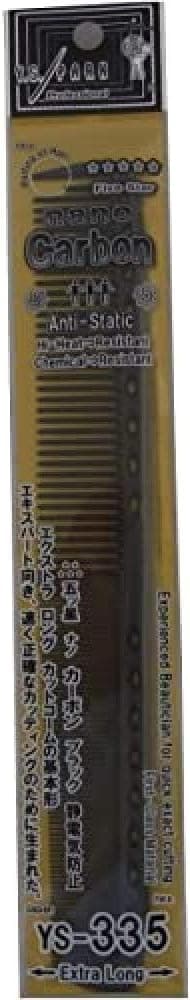 Y.S. Park Extra Long Fine Cutting Comb YS-335 Carbon Black 