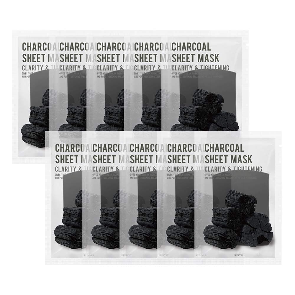 Eunyul Purity Charcoal Sheet Mask Pack 22ml x 10pcs
