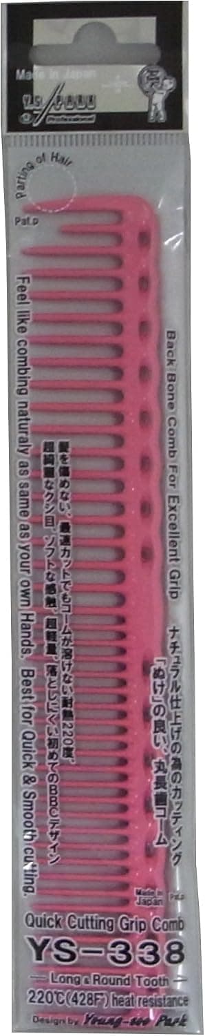 Y.S. Park Long and round tooth comb, pink YS-338