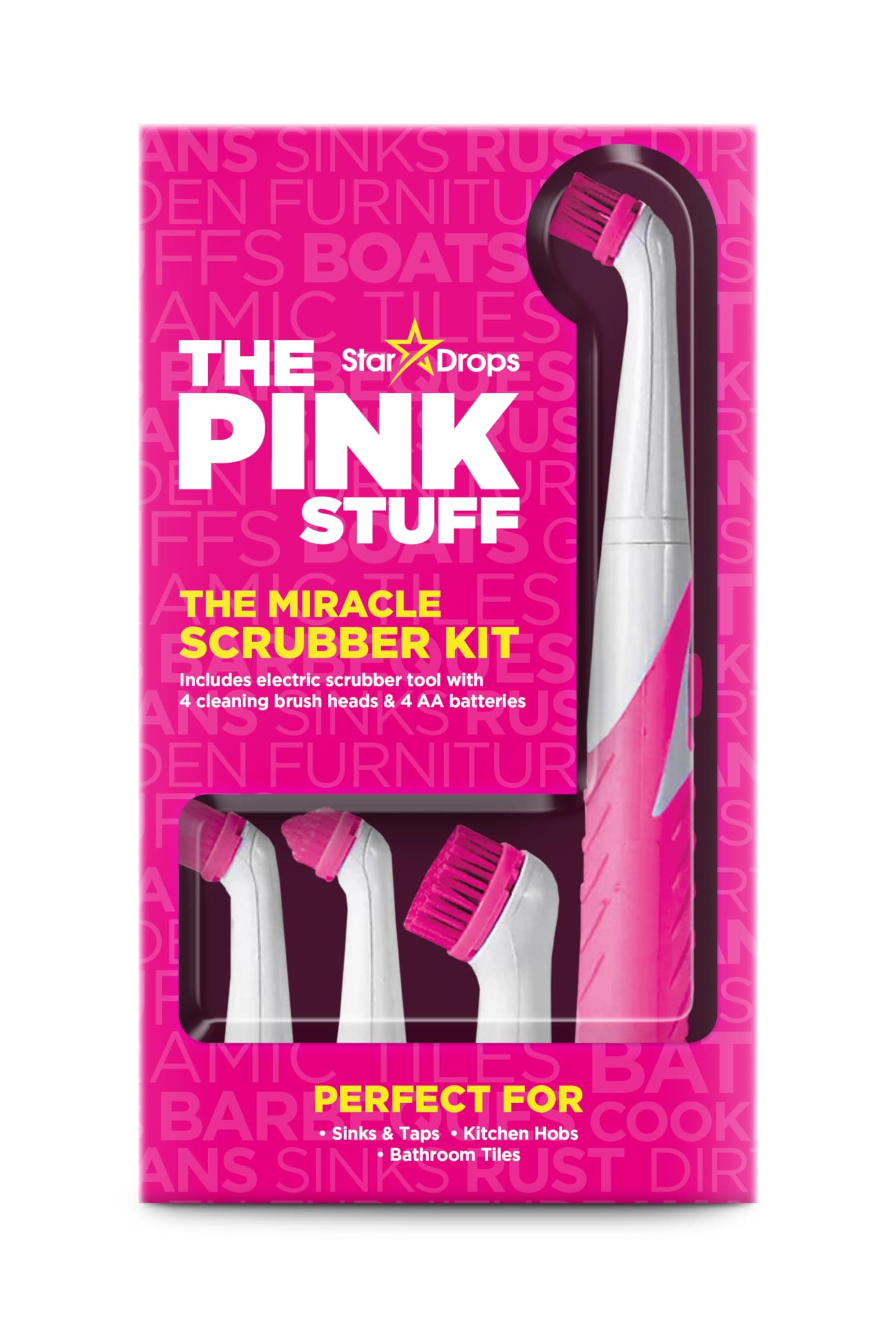 The Pink Stuff The Miracle Scrubber Kit 4 Cleaning Brush 