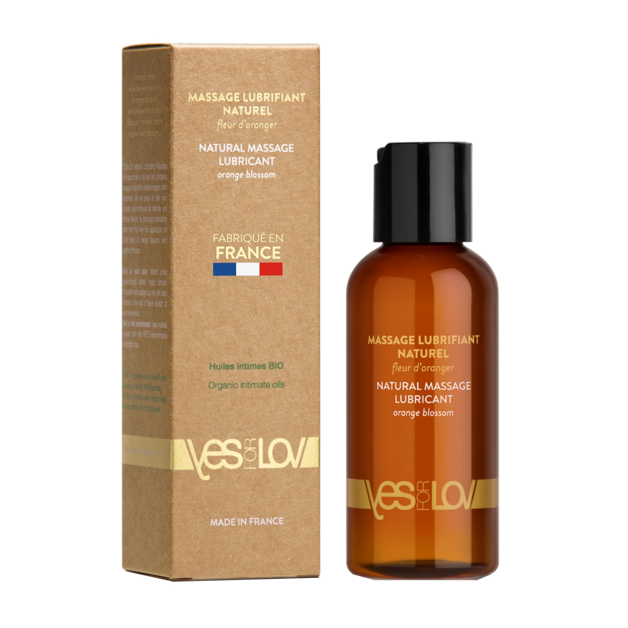 YESforLOV Natural Massage Lubricant with Organic Oils and Orange Blossom 100ml